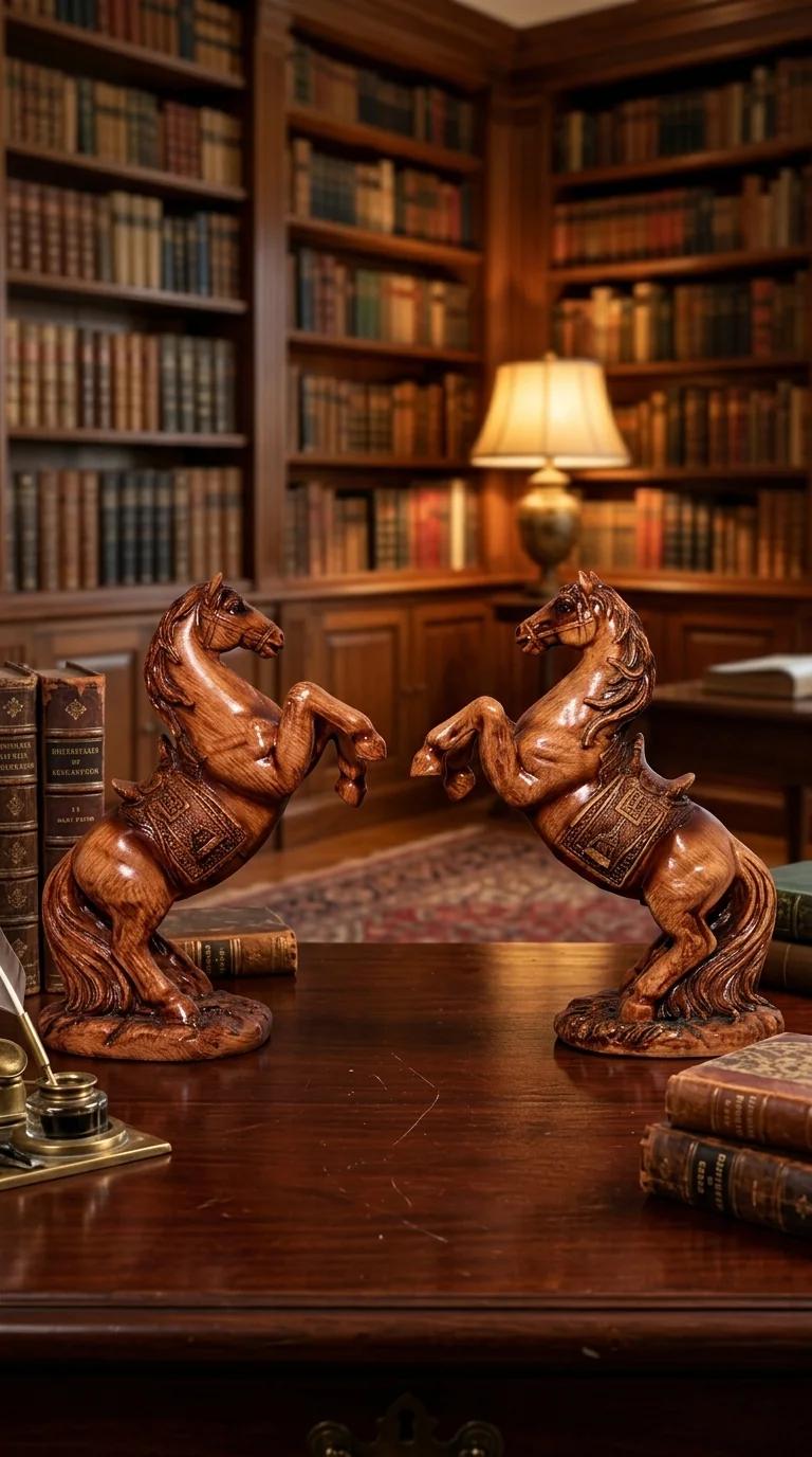 Value Gifts Pair of Rearing Stallion Horse Statues Decorative Home Ornament