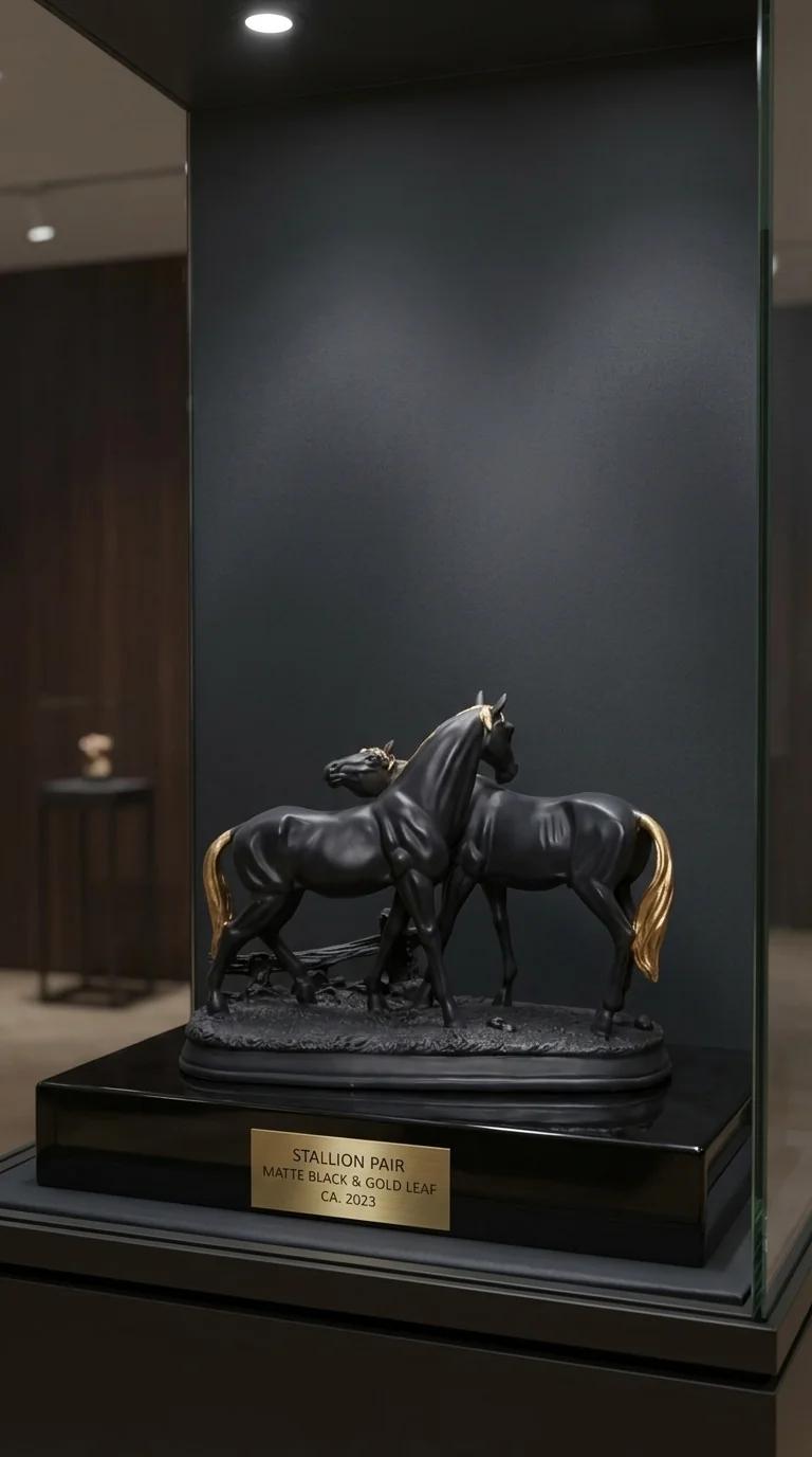 Value Gifts Elegant Horse Couple Figurine Set for Living Room Decor