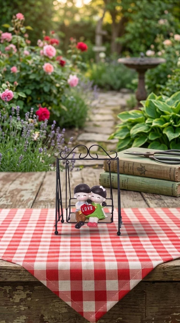 Value Gifts Elegant Romantic Couple Swing Showpiece for Home Decoration