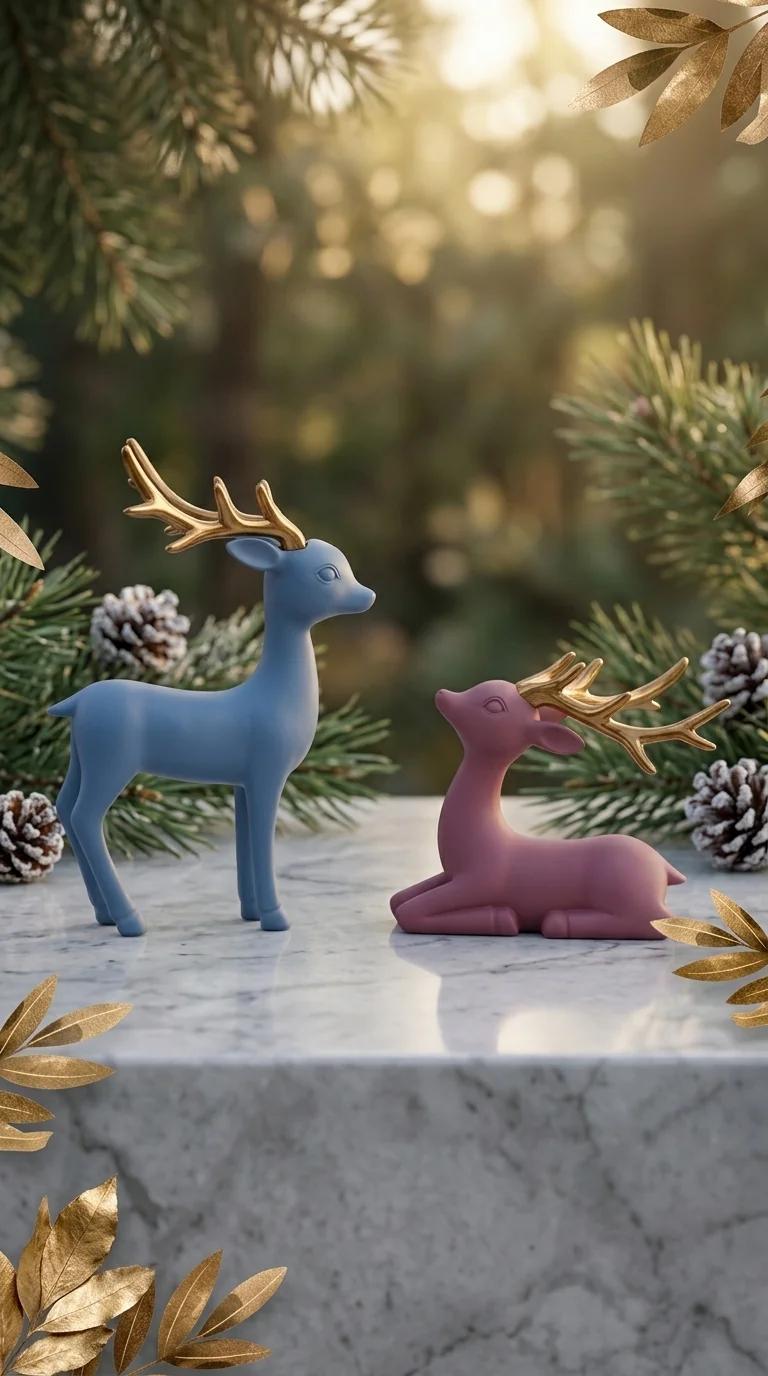 MH Decors Elegant Resin Reindeer Statue for Home Decoration and Gift Occasion