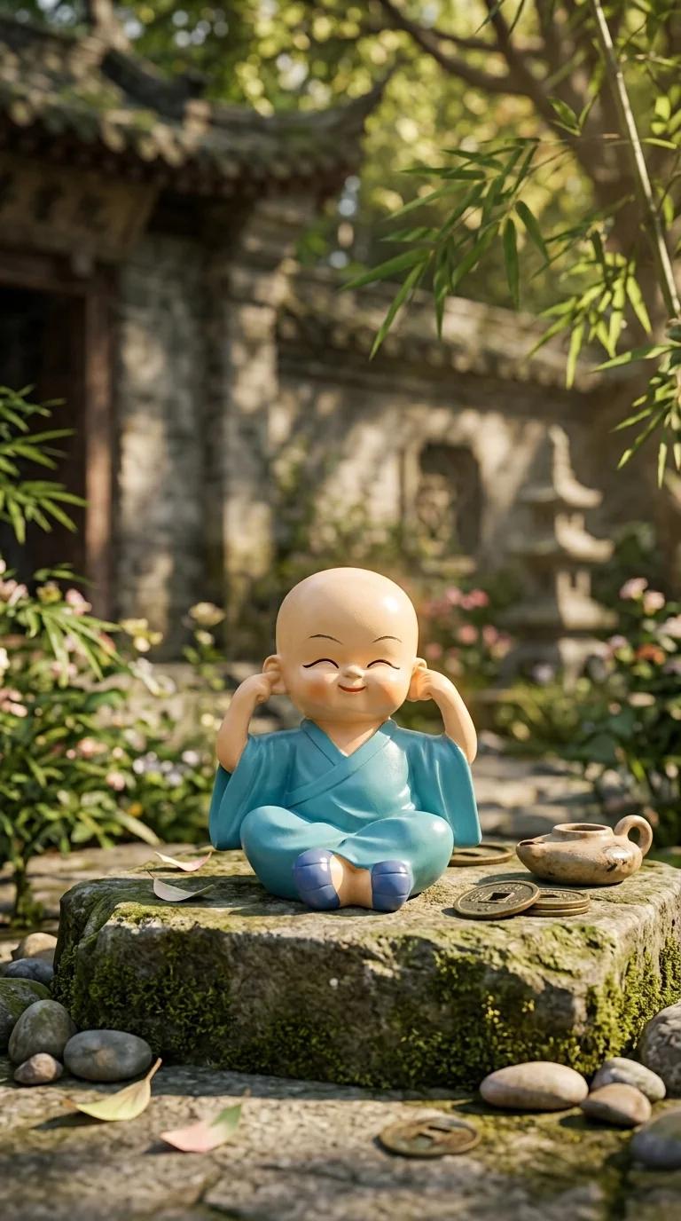 MH Decors Elegant Buddha Monks Sculpture for Home Living Room and Office Table