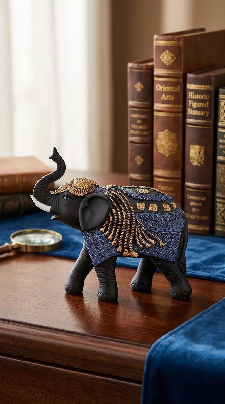 MH Decors Medium Size Royal Elephant Pair Figurines for Living Room and Gift
