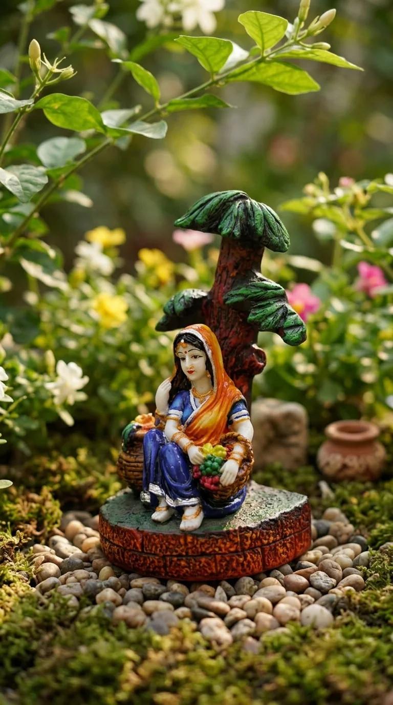 MH Decors Elegant Rajasthani Couple Playing Music with Tree Figurine for Home Display