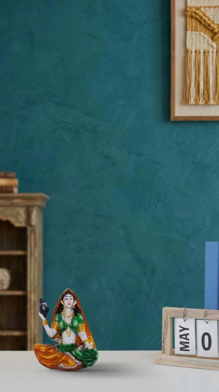 MH Decors Elegant Rajasthani Musical Ladies Statue with Laltain Light for Home Interior