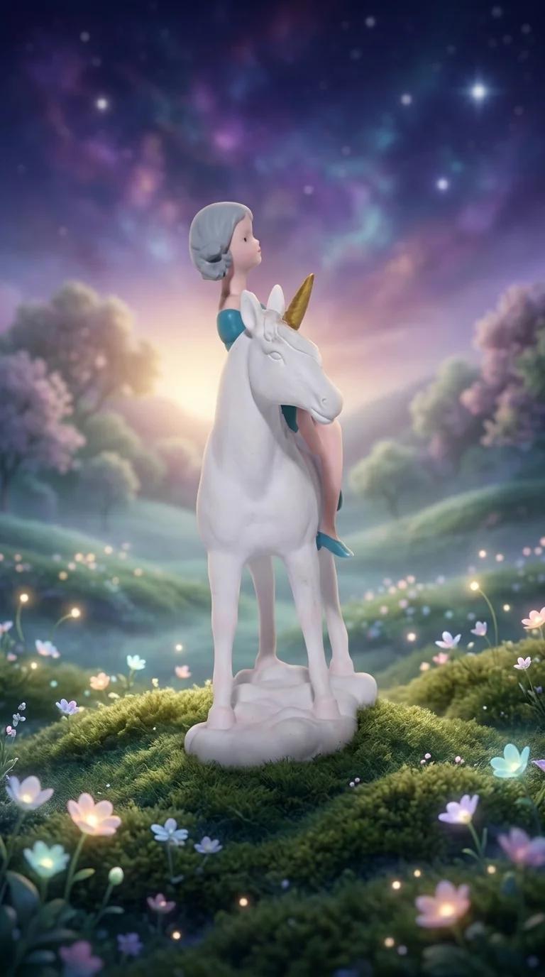 MH Decors Elegant Unicorn Girl on Horse Showpiece for Home and Office Decor