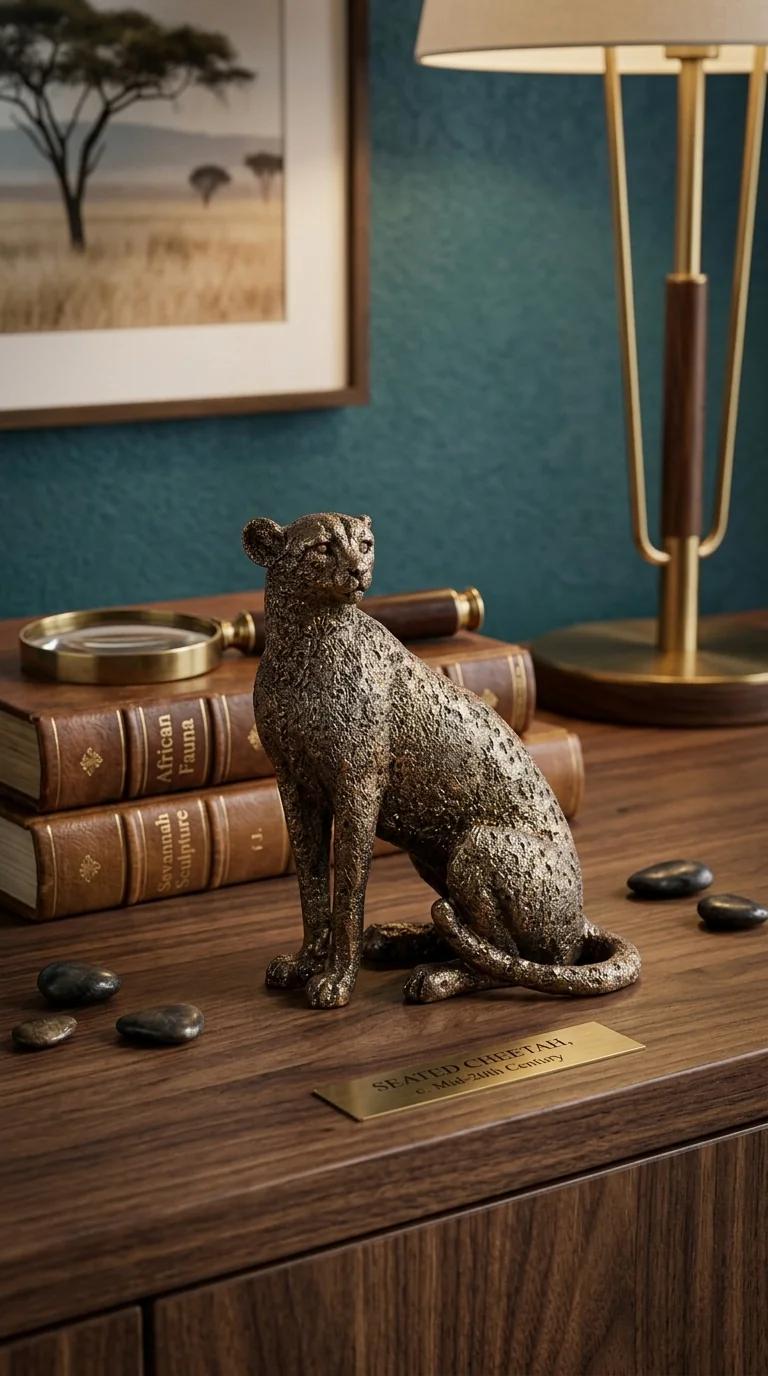 MH Decors Elegant Retro Leopard Figurine for Home and Office Table Display