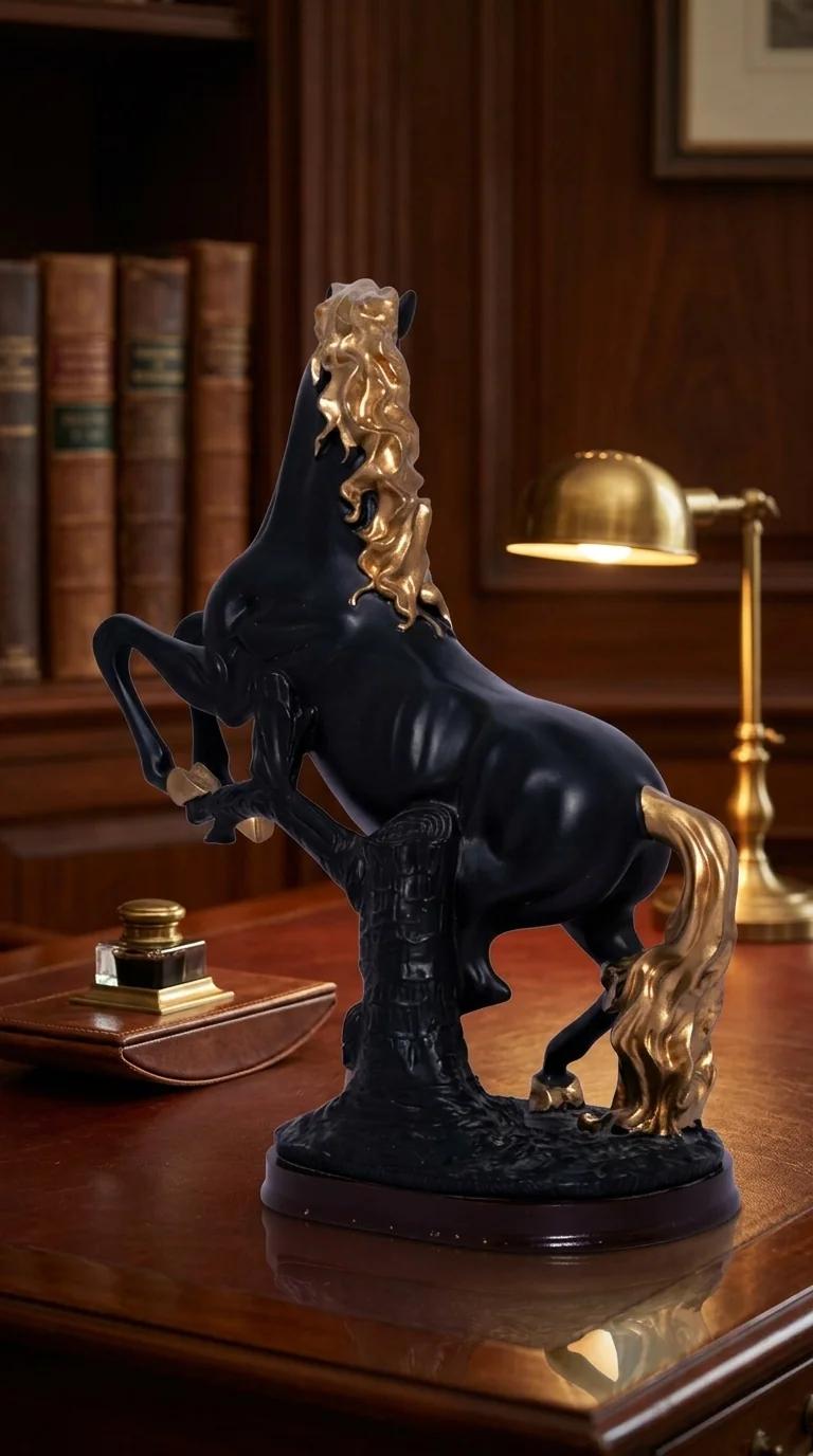 MH Decors Elegant Rearing Horse Figurine for Home and Office Tabletop Display