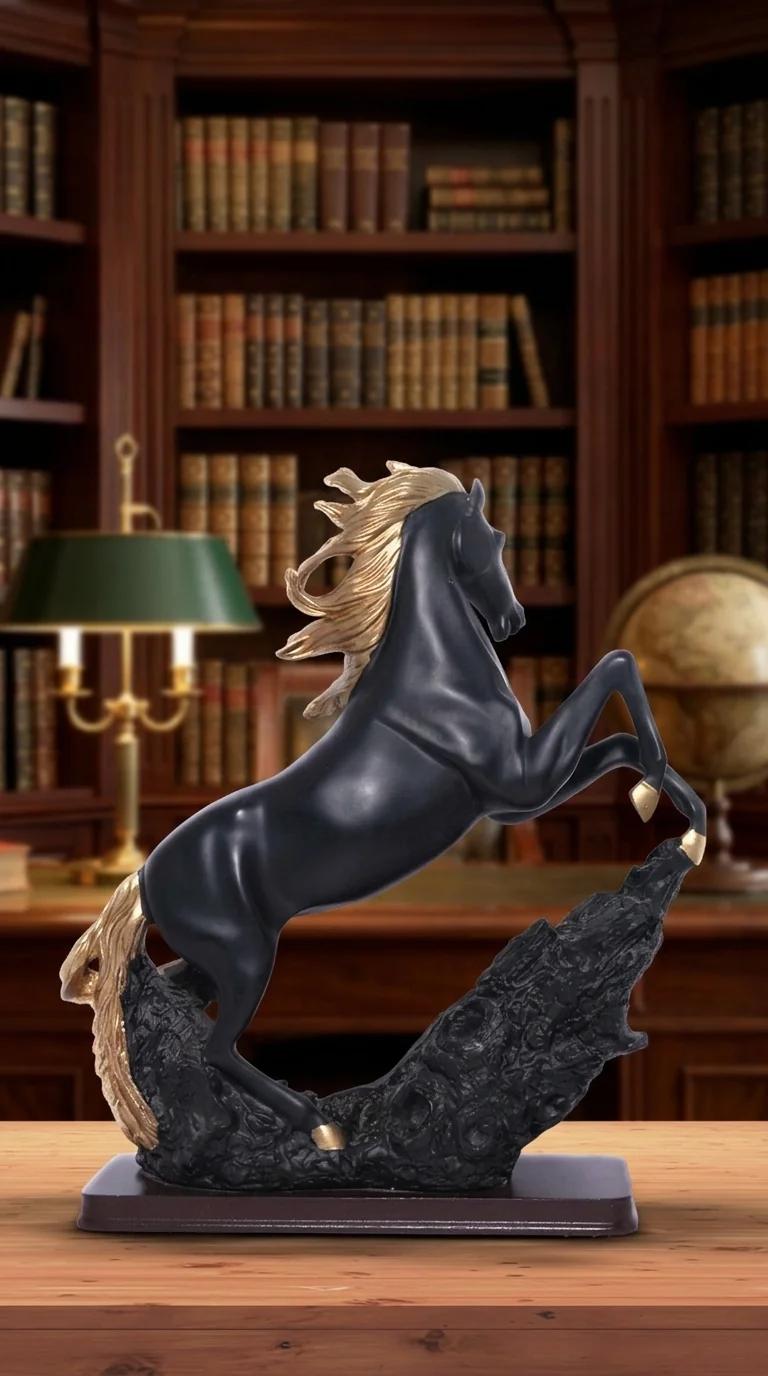 MH Decors Elegant Rearing Stallion Horse Showpiece for Home Interior and Office Decor