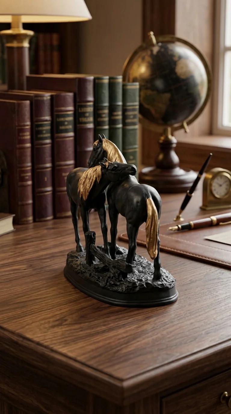 MH Decors Elegant Horse Pair Showpiece for Home Cabinet and Office Table Decor