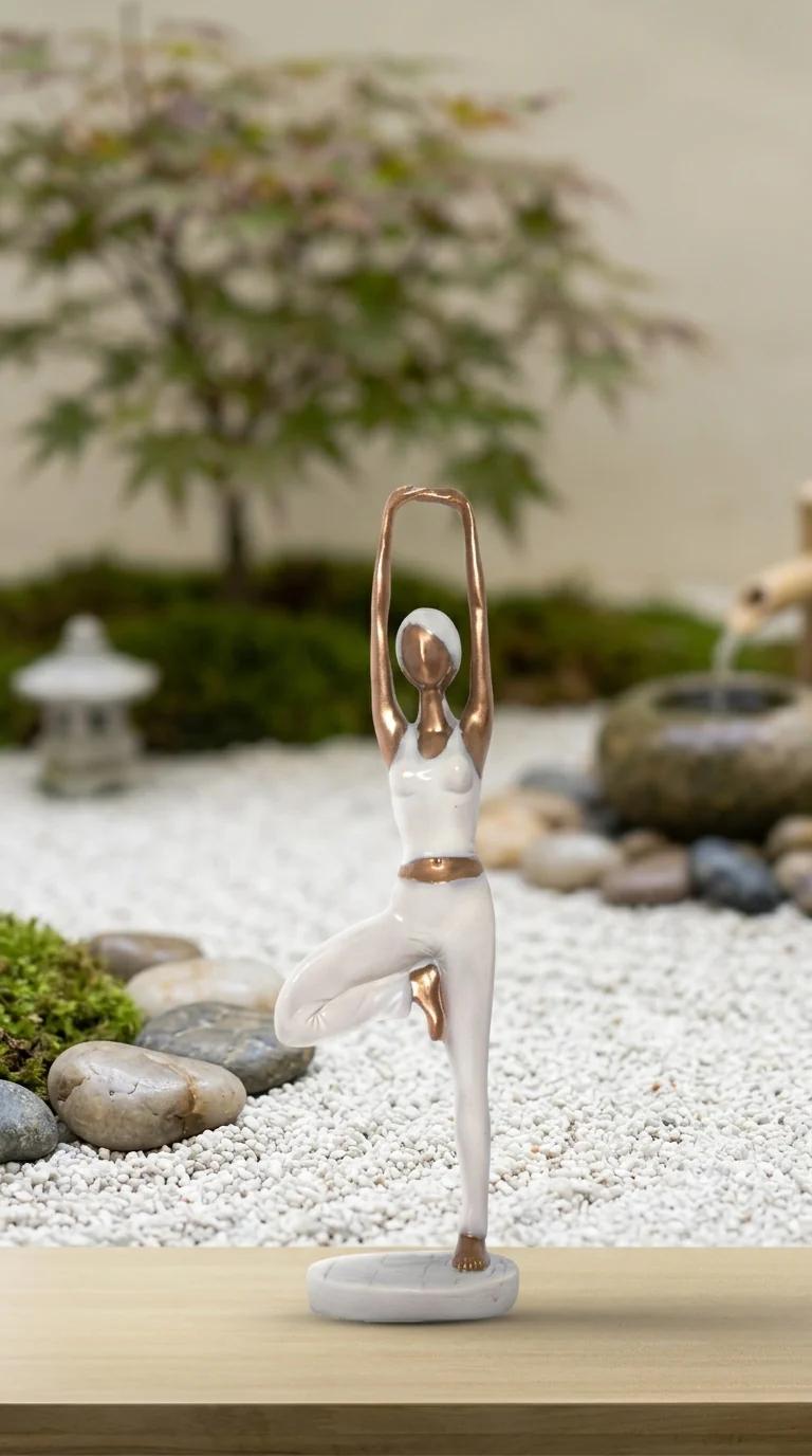 MH Decors Elegant Lady Yoga Pose Showpiece for Office Desk and Living Room