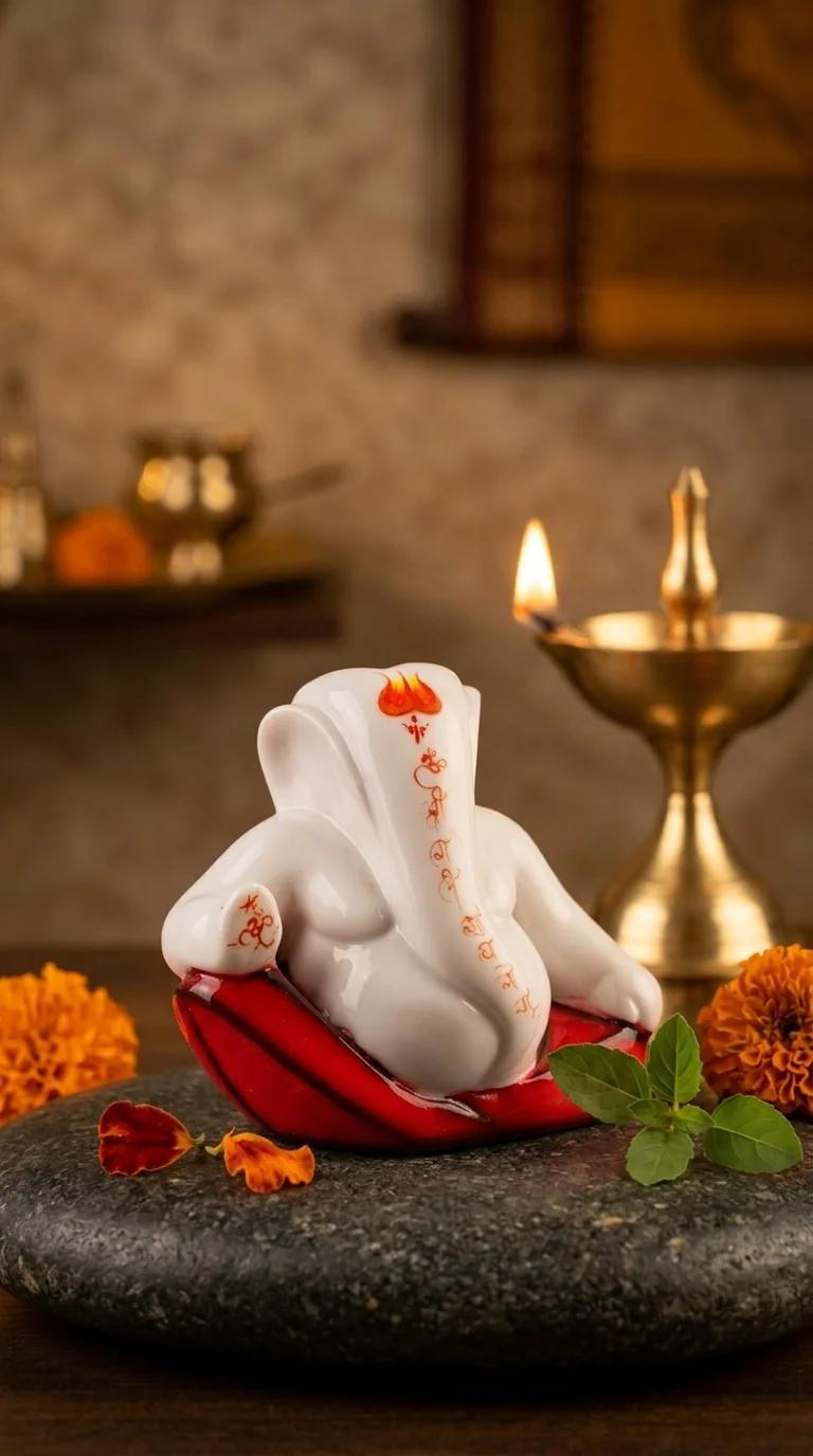 Value Gifts Premium Small Synthetic Marble Ganesha for Home and Office Decoration