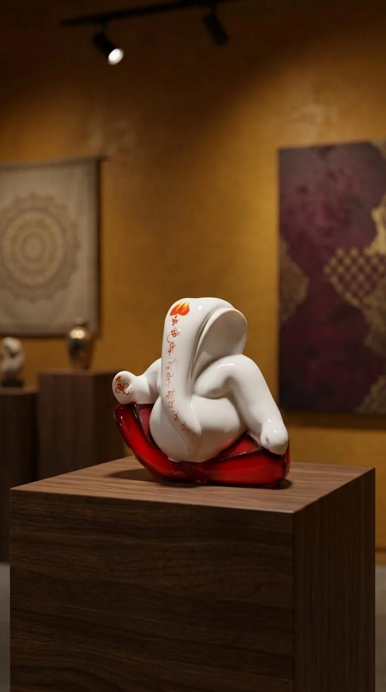 Value Gifts Lord Ganesha in Synthetic Marble Medium Size for Home and Office Decor