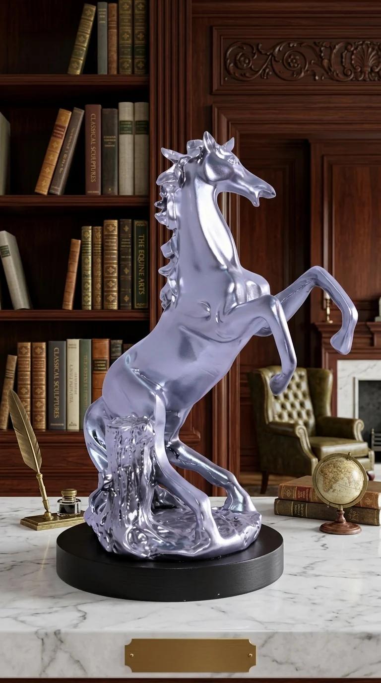 Value Gifts Elegant Silver Horse Showpiece for Tabletop and Living Room Decor