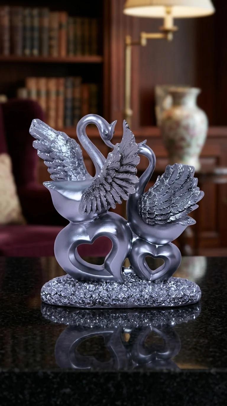 Value Gifts Premium Beautiful Swan Figurine for Living Room and Home Interior