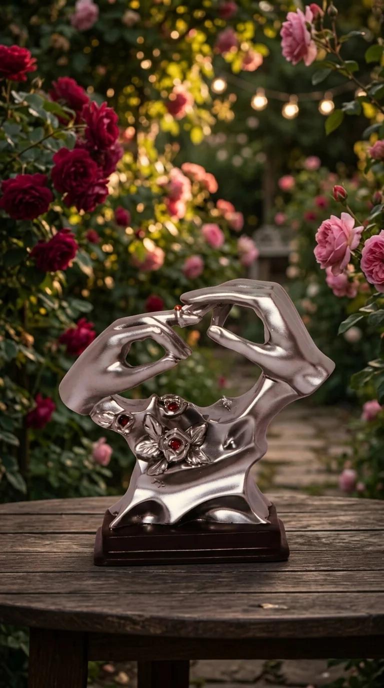 Value Gifts Premium Large Made for Each Other Hand Ring Figurine for Home and Valentine