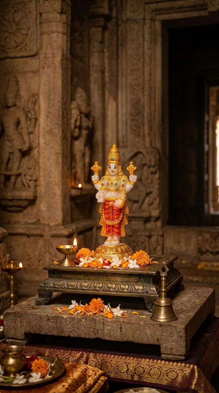 MH Decors Elegant Rediyam Lord Venkateswara Swamy Figurine for Home, Car, and Office Decor