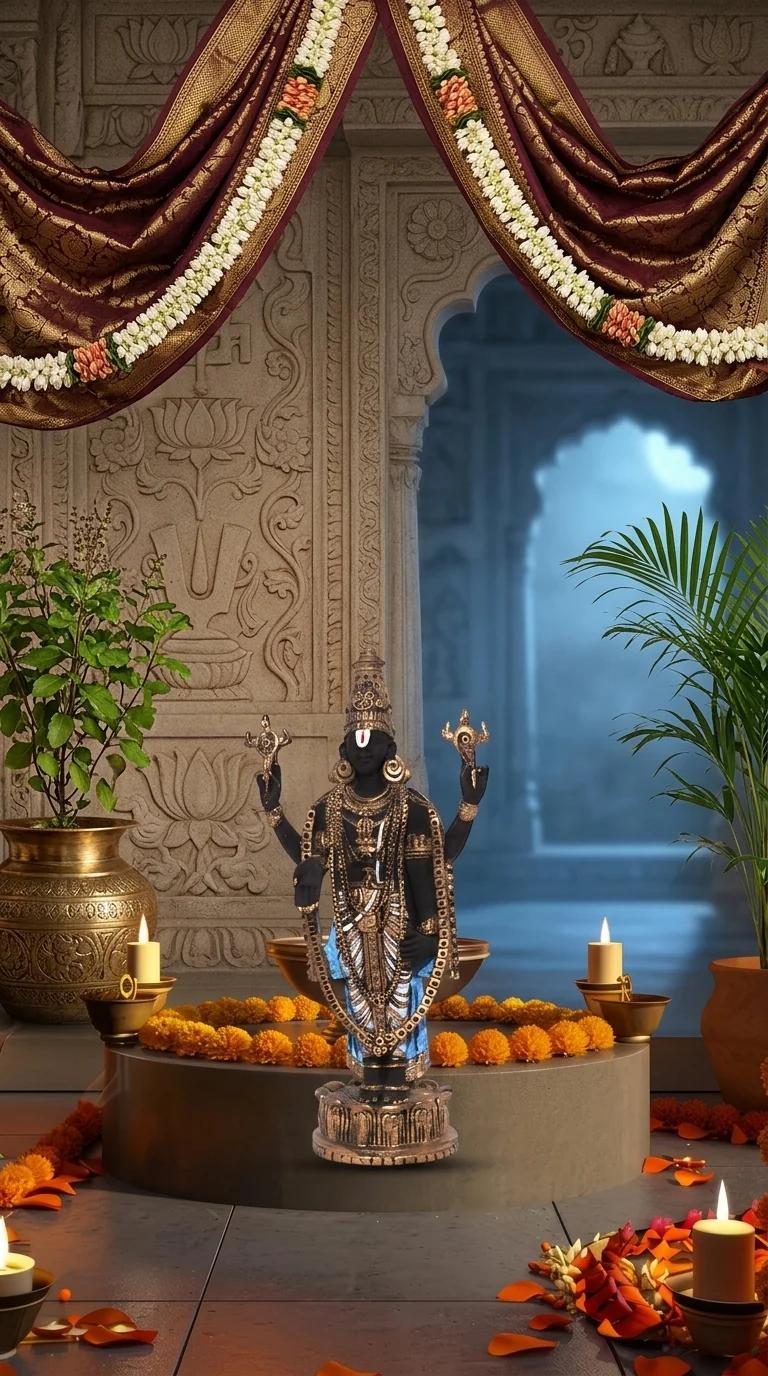 MH Decors Elegant Venkateswara Swamy Statue for Home, Office, or Gifting