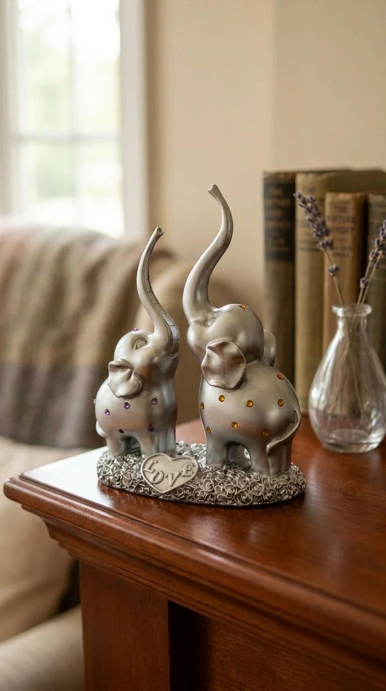 MH Decors Elegant Baby Elephant Showpiece for Living Room, Office, and Tabletop Decor