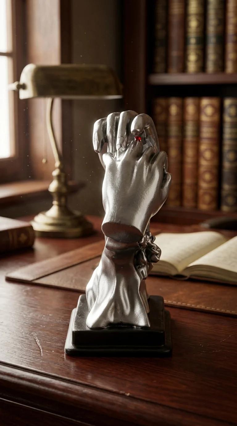 MH Decors Elegant Large Wedding Hand Holding Ring Statue for Valentine Gift and Home Decor