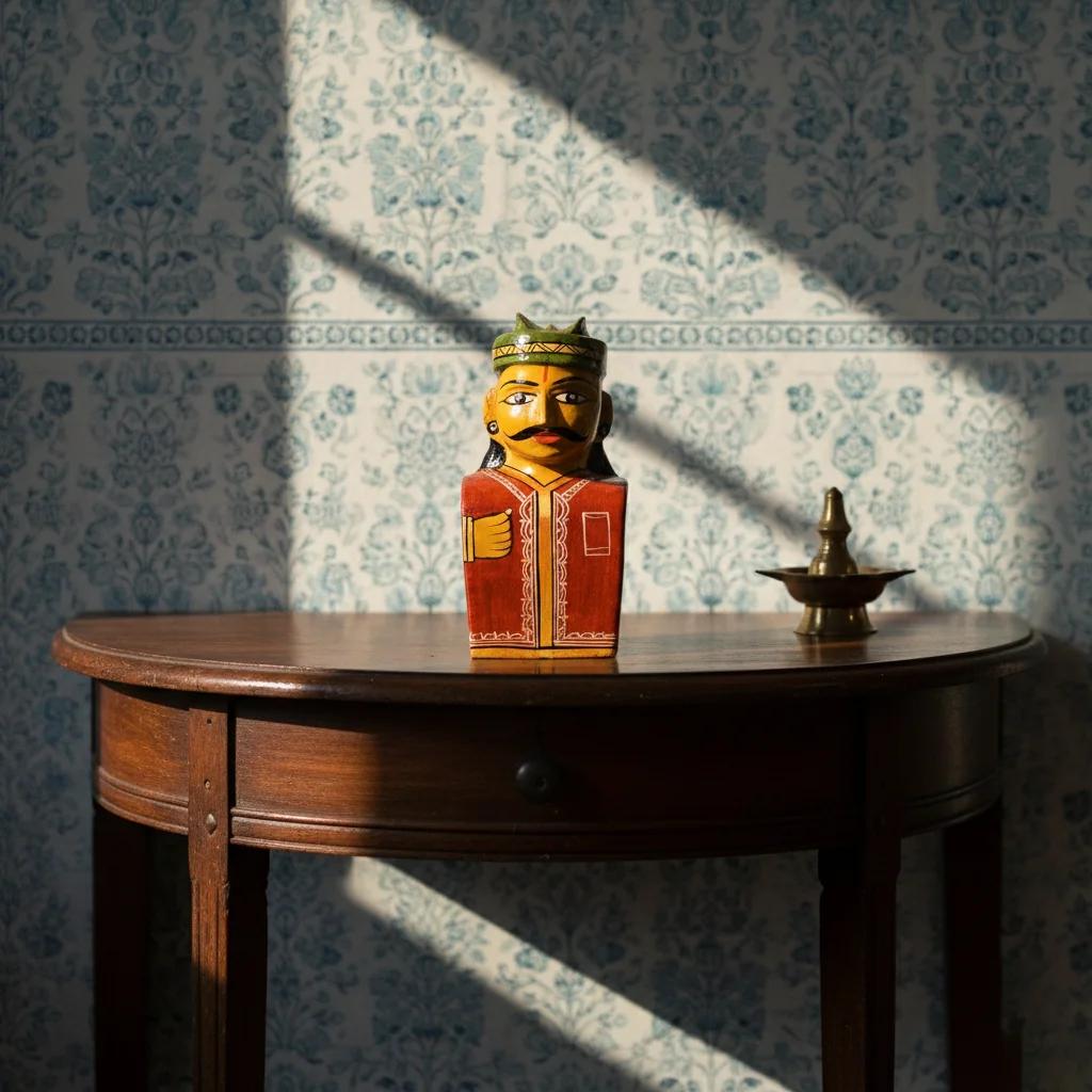 VPH Gift Store Handmade Kondapalli Koyya Bommalu Raja Rani Wooden Figurines