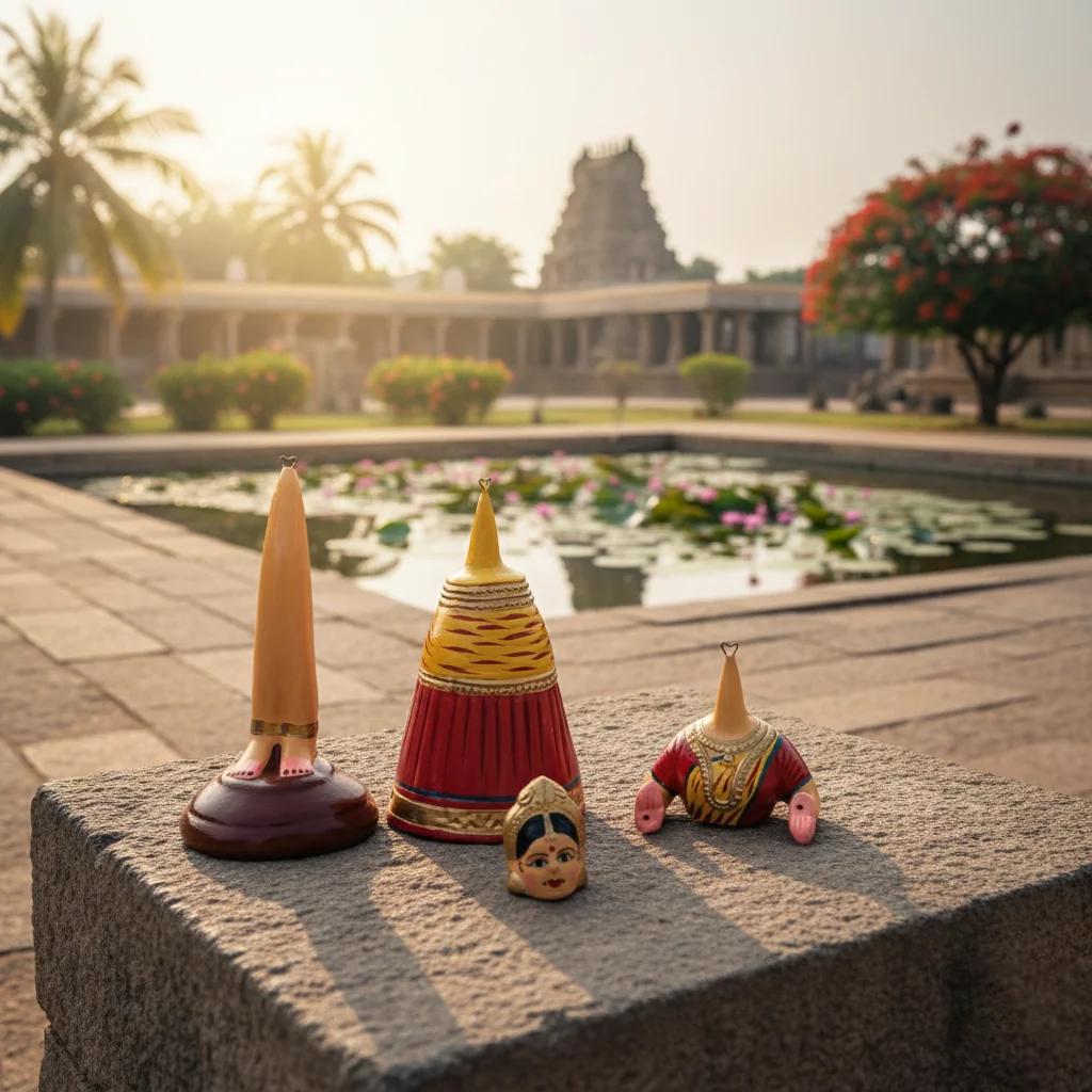 VPH Gift Store Wooden Butta Bomma Dancing Doll Kondapalli Yellow Red Handcrafted for Home