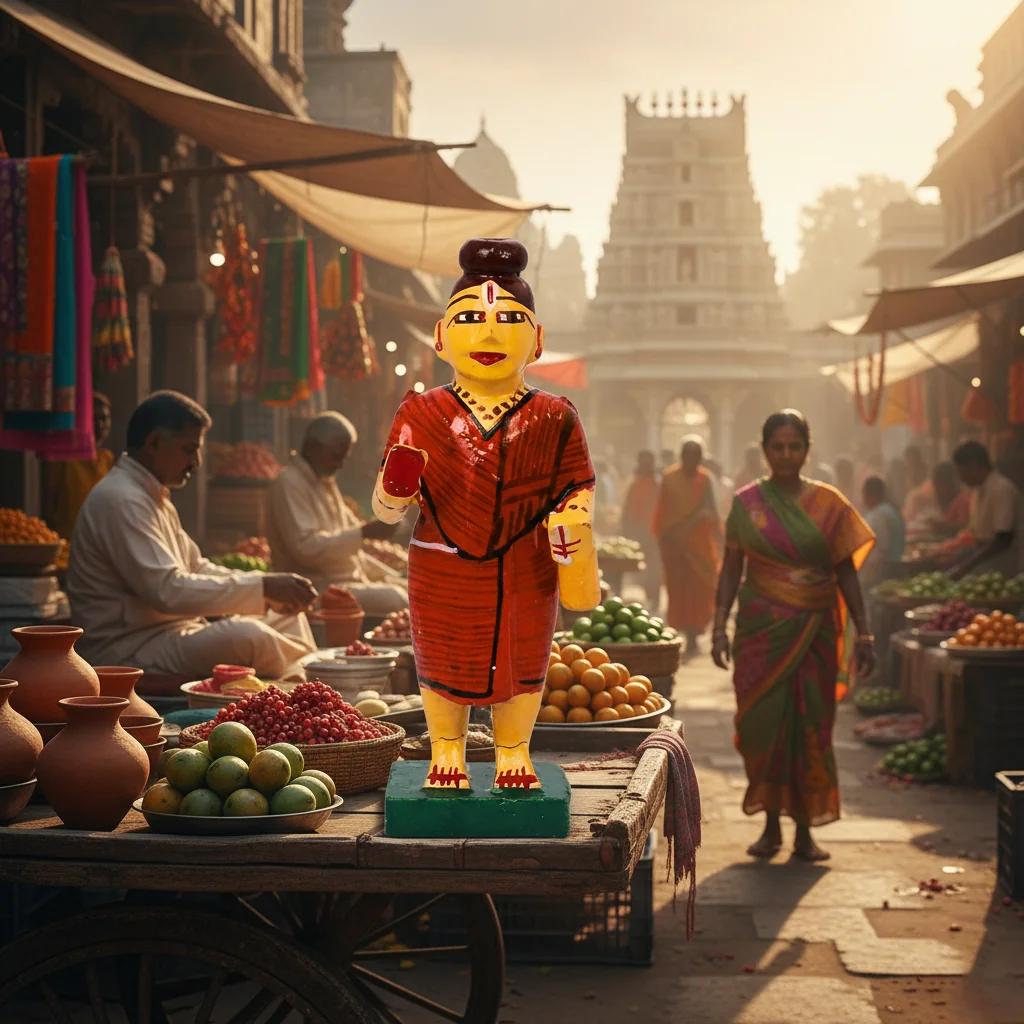 VPH Gift Store Kondapalli Wooden Lord Vishnu Dasavatharam Set of 10 for Home Decor