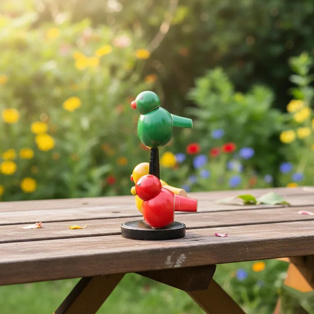 VPH Gift Store Kondapalli Wooden Nature Birds Three Parrots Handpainted Home Decor Collectible