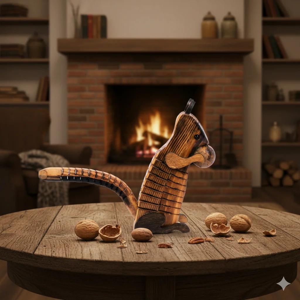 VPH Gift Store Handmade Kondapalli Wooden Squirrel Toy for Children and Home Decoration