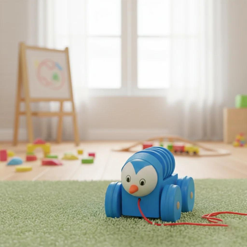 VPH Gift Store Handmade Kondapalli Wooden Caterpillar Pull Toy for Baby Development