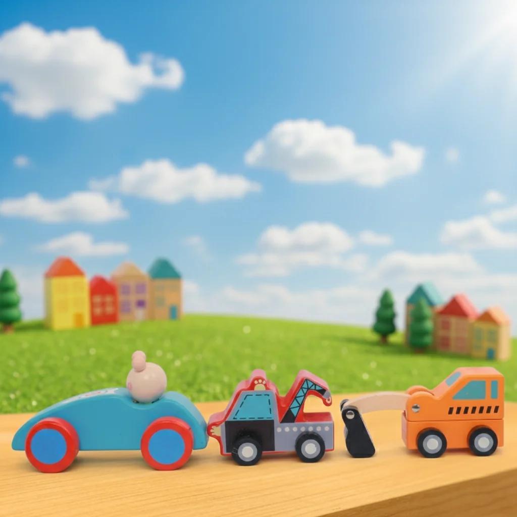 VPH Gift Store Handmade Kondapalli Wooden Towing Truck Toy Push and Pull Car for Children