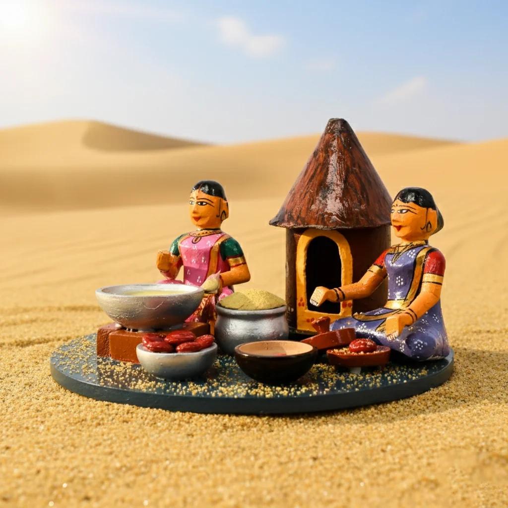 MH Decors Kondapalli Sankranti Ariselu Making Ladies Wooden Figurines Handcrafted Showpiece