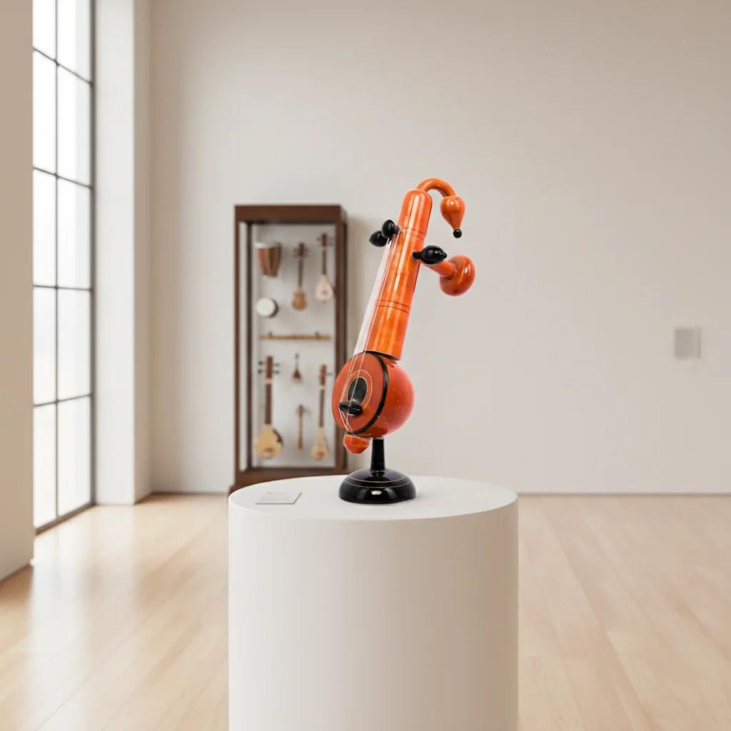 MH Decors Kondapalli Wooden Veena Handmade Musical Instrument Toy Decorative Figurine