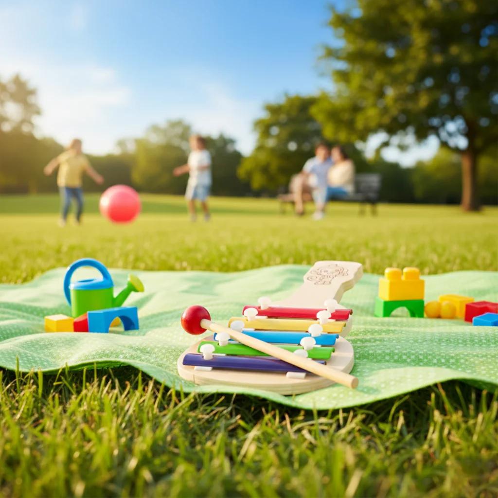 MH Decors Guitar Shaped Xylophone Toy Kondapalli Handmade Musical Instrument for Home