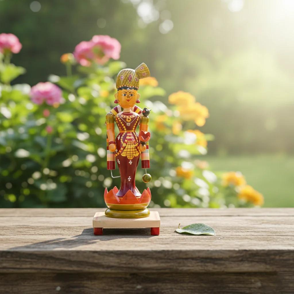 MH Decors Wooden Goddess Goda Devi Kondapalli Handcrafted Decorative Idol