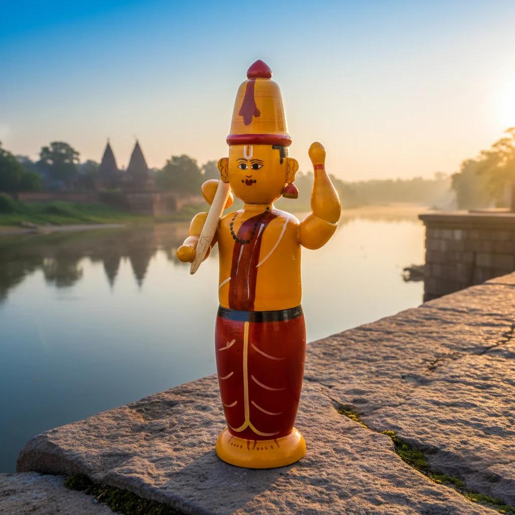 VPH Gift Store Kondapalli Wooden Annamayya Handicraft Decorative Showpiece