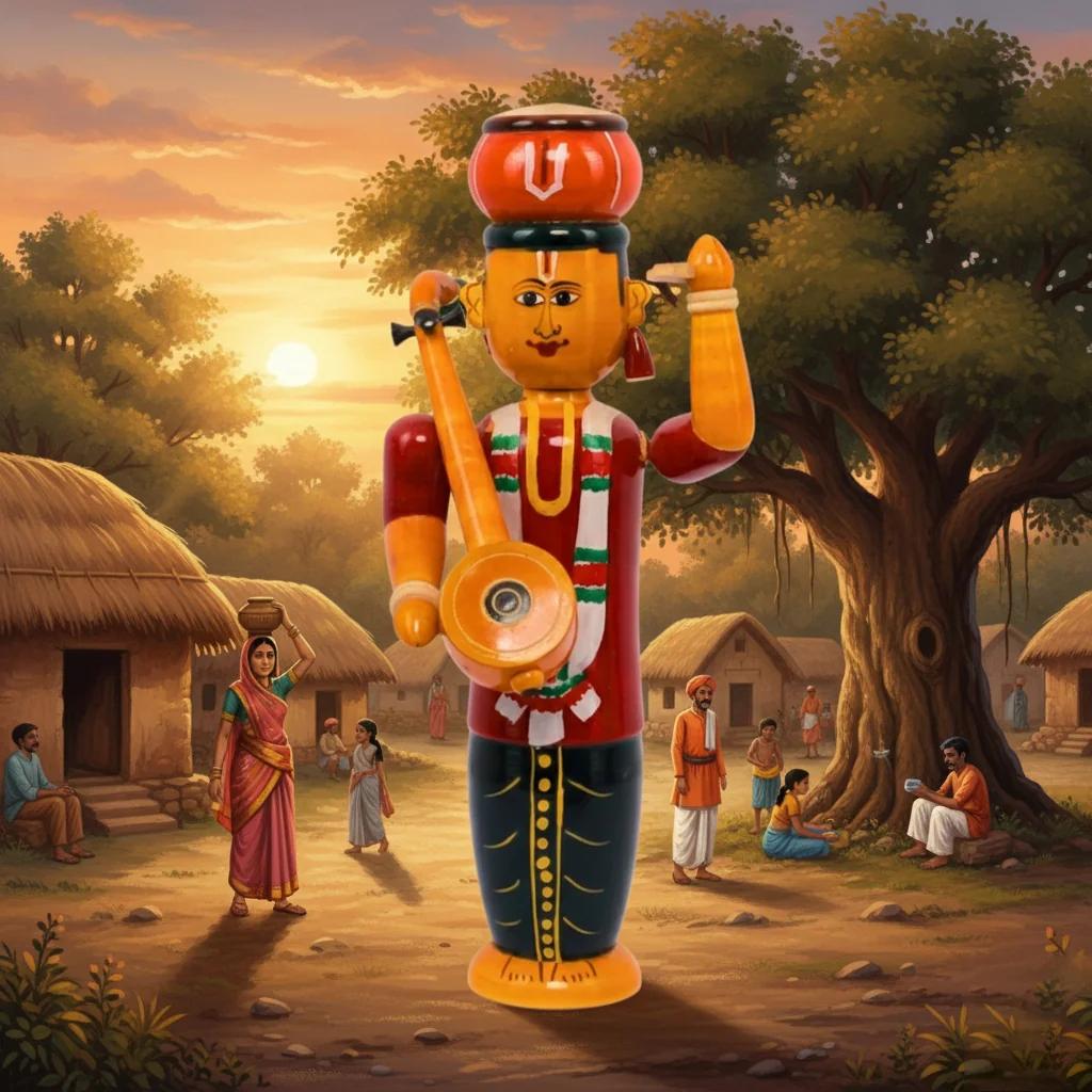 VPH Gift Store Handmade Kondapalli Haridasu Wooden Figurine Decorative Showpiece