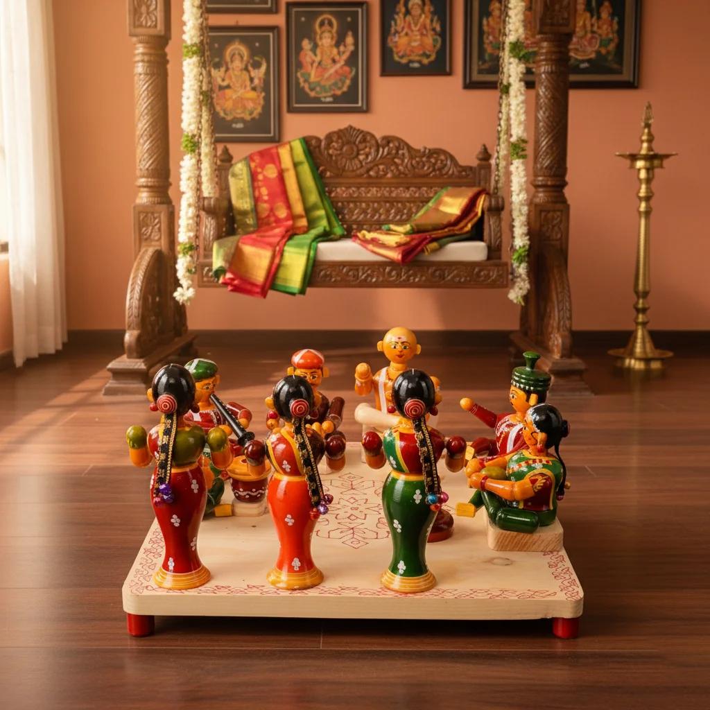 VPH Gift Store Kondapalli Wooden Marriage Set Pelli Mandapam Handcrafted Decorative Showpiece