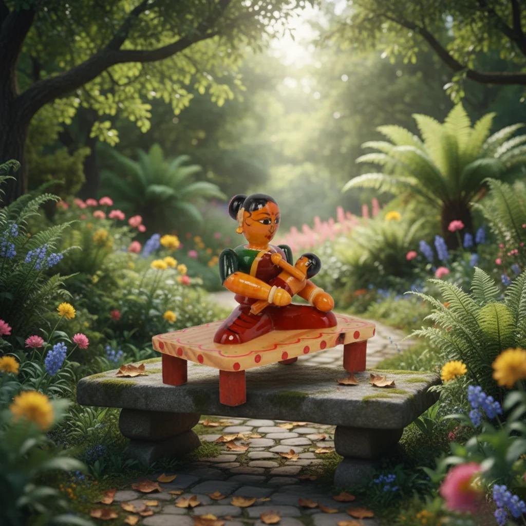 VPH Gift Store Kondapalli Wooden Mother and Child Decorative Toys Set for Living Room