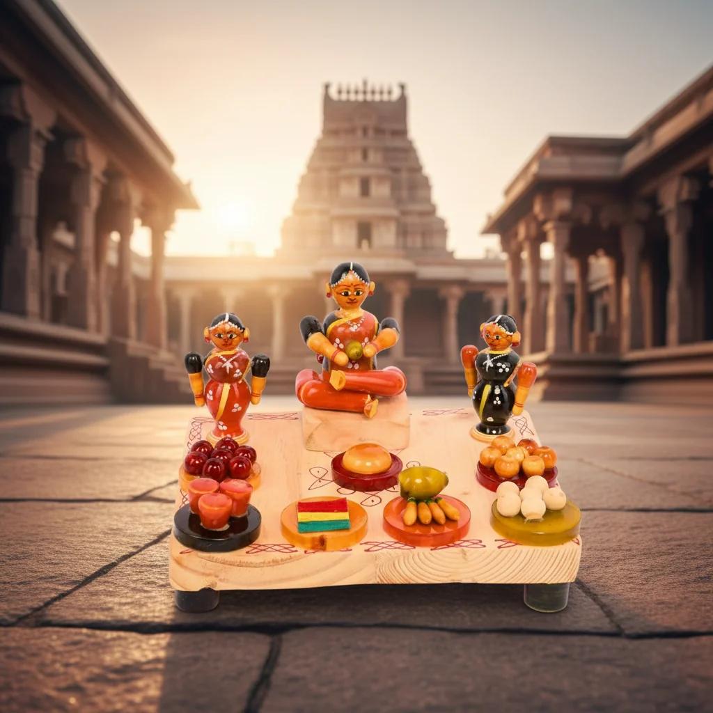 VPH Gift Store Kondapalli Wooden Pelli Koothuru Handcrafted Doll Set for Living Room Decoration