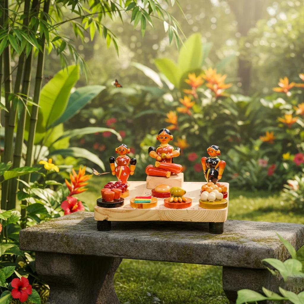 MH Decors Kondapalli Wooden South Indian Bride Figurines Hand Made for Living Room