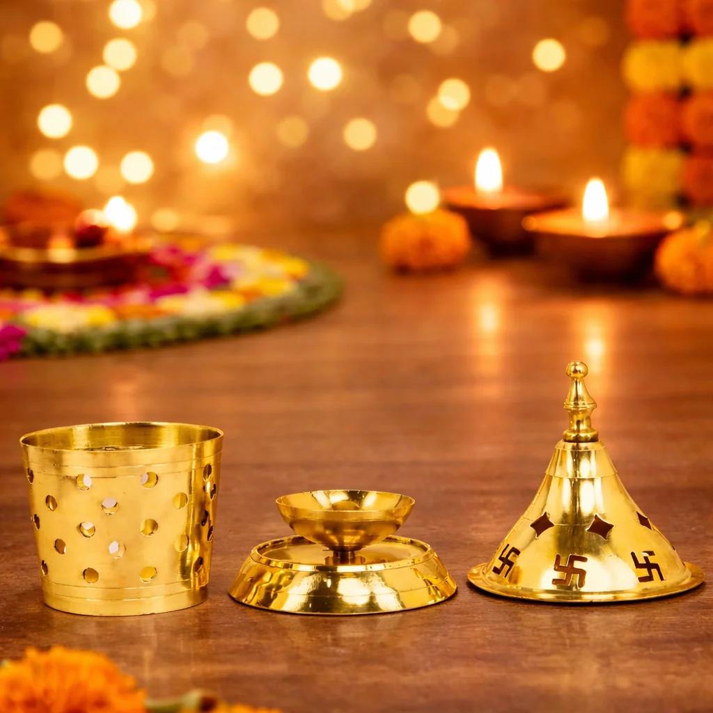 MH Decors Elegant Brass Traditional Akhand Diya for Home Decor and Spiritual Use