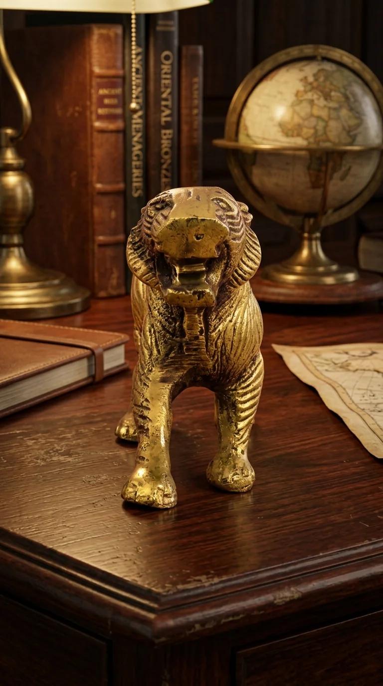 MH Decors Brass Bengal Tiger Figurine Showpiece for Office and Home