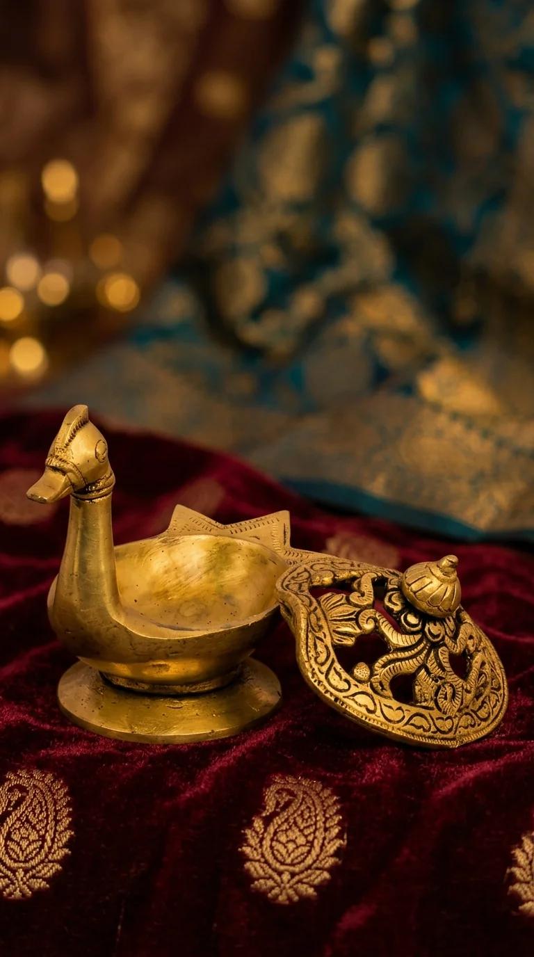MH Decors Brass Swan Incense Burner for Pooja Home Office and Temple