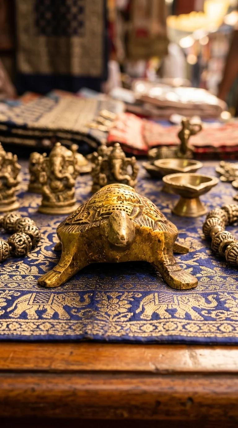 MH Decors Brass Vasthu Shastra Tortoise Statue for Home Decor and Prosperity