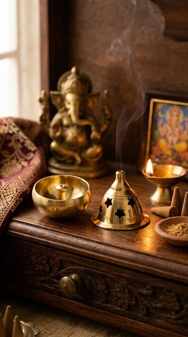 MH Decors Decorative Brass Akhand Jyoti Diya for Pooja Room and Living Space