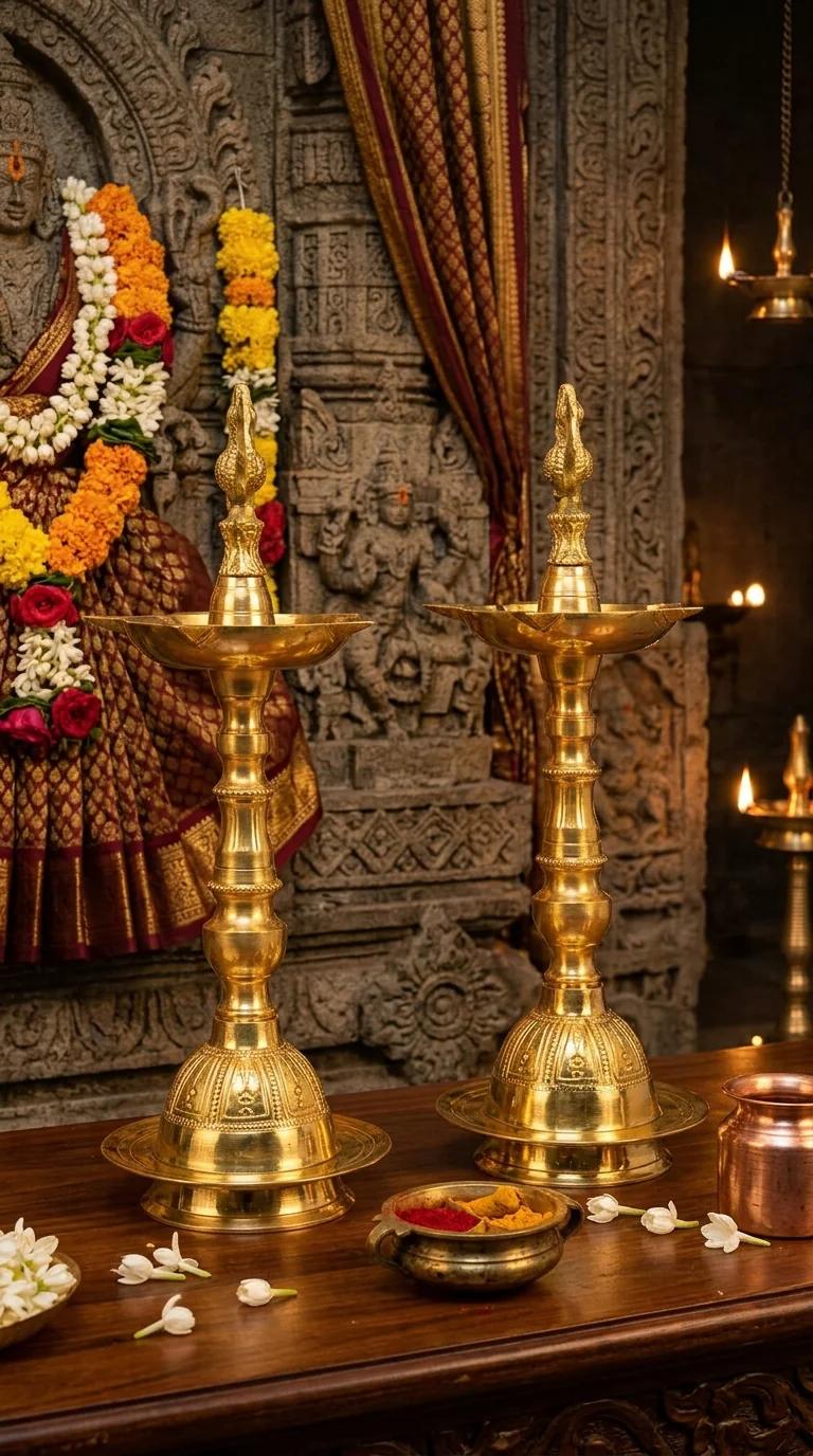 MH Decors Handcrafted Brass Peacock Oil Diyas for Pooja Room and Spiritual Home Decor