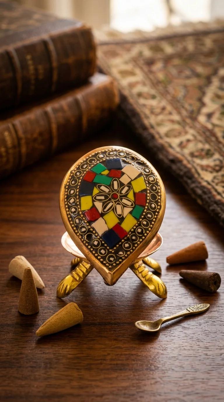 Value Gifts Brass Multi-Color Tortoise with Secret Wish Compartment for Pooja Room