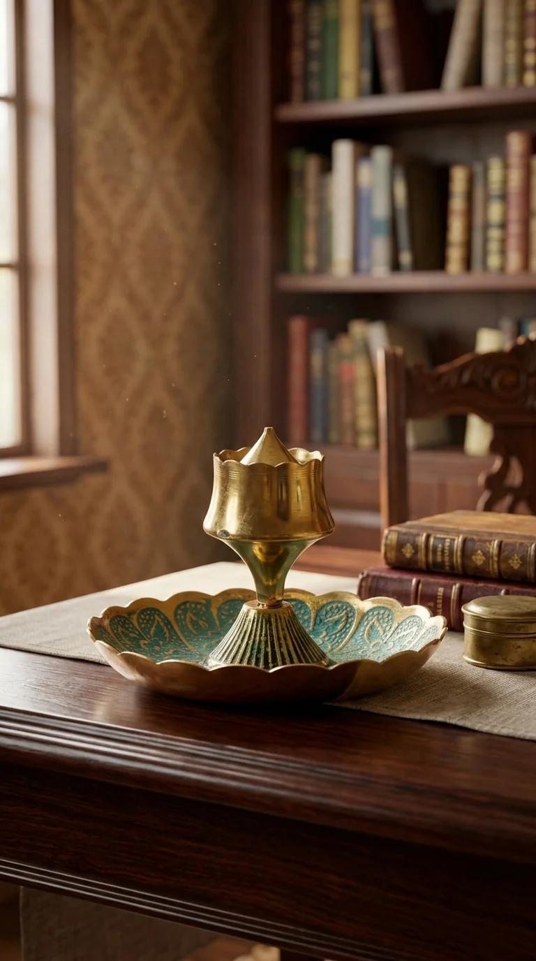 Value Gifts Brass Agarbatti Stand Multicolor with Center Dhoop Holder for Spiritual Home Spaces