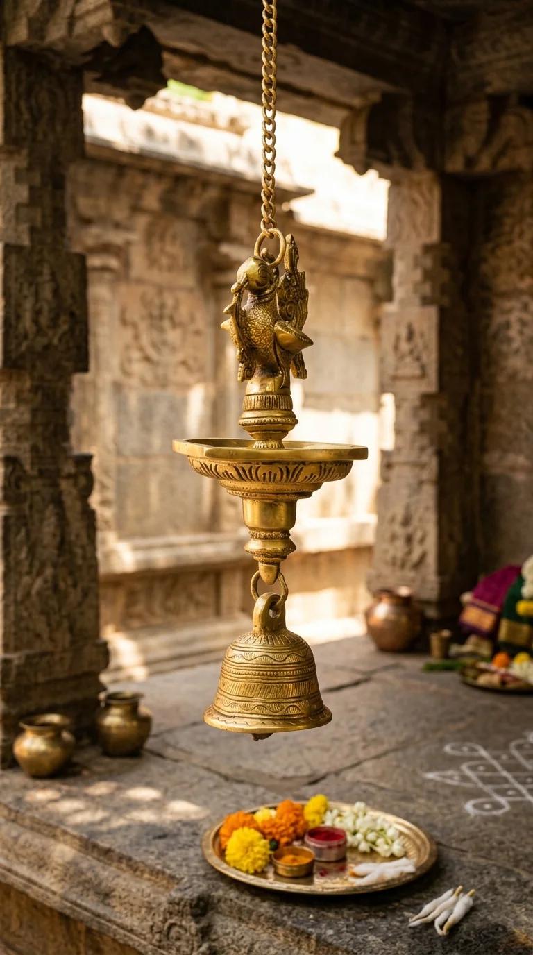 Value Gifts Handcrafted Brass Peacock Wall Hanging Diya for Entrance and Pooja Room