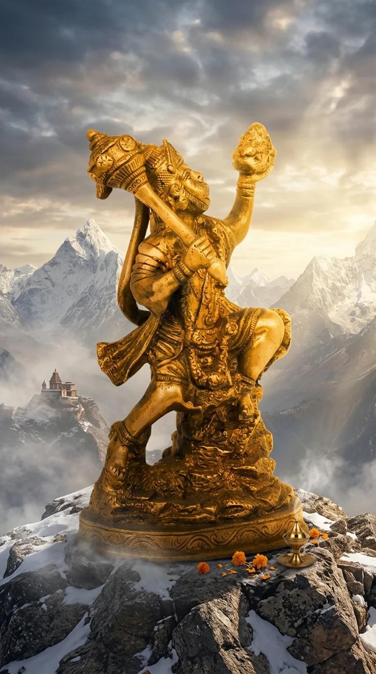 Value Gifts Decorative Brass Lord Hanuman Statue for Living Room and Spiritual Decor